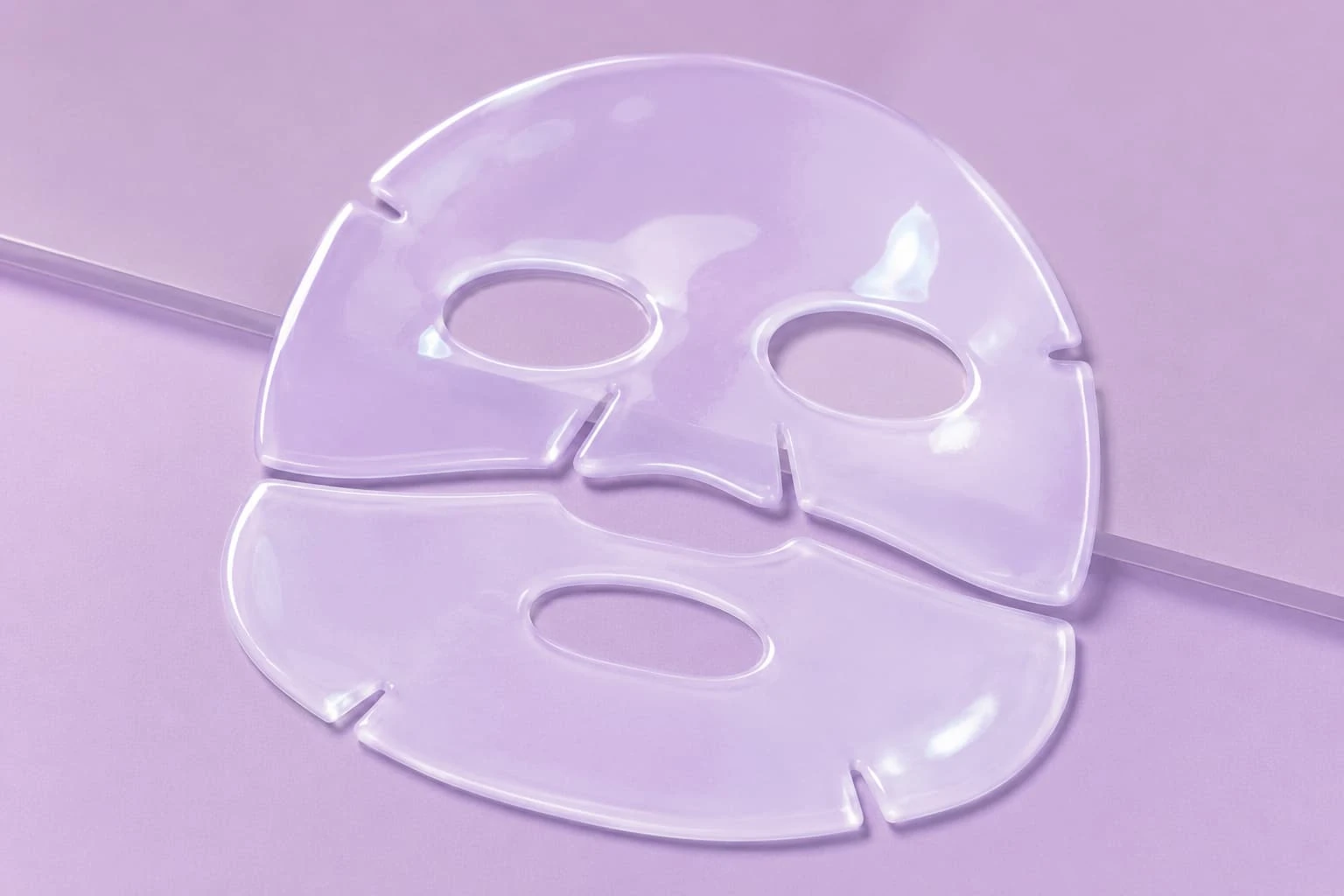 Full-face hydrogel mask with upper and lower split, developed by B4 LAB in Korea