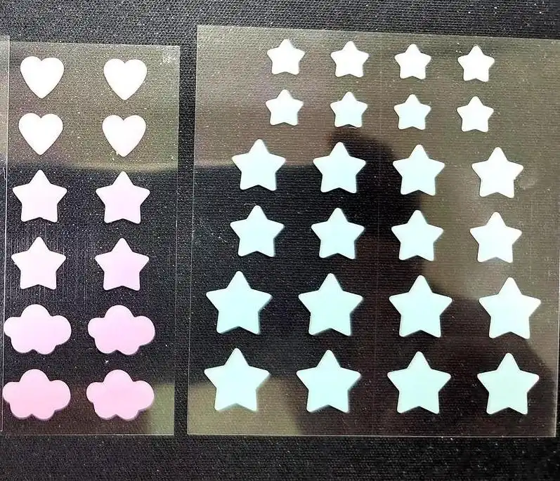 Pastel star, heart and flower shaped hydrogel patches developed in Korea by B4 LAB